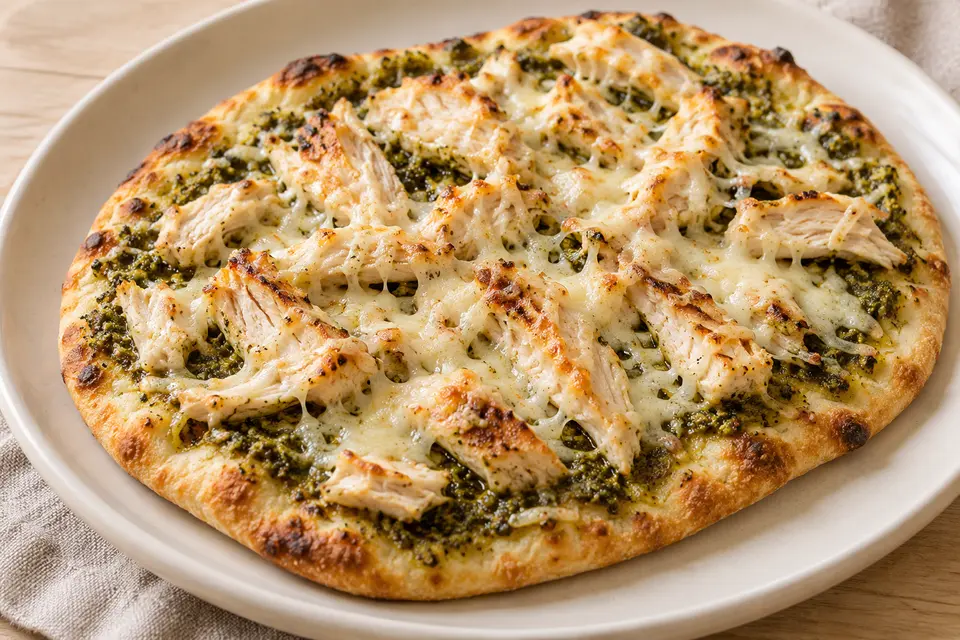 Recipe illustration for Chicken Pesto Flatbreads