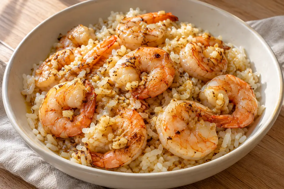 Recipe illustration for Garlic Butter Shrimp Rice