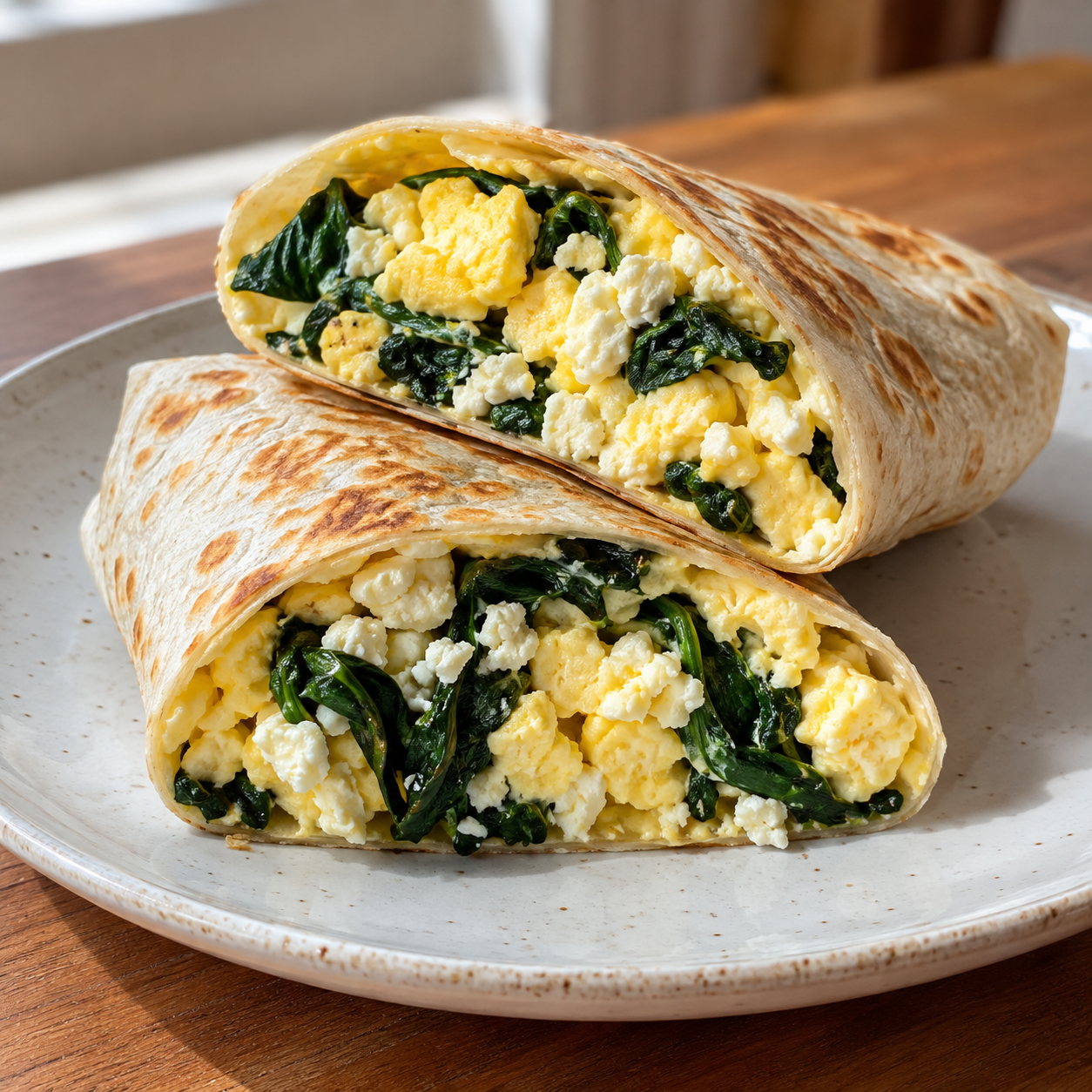 Recipe illustration for Spinach Feta Egg Wraps