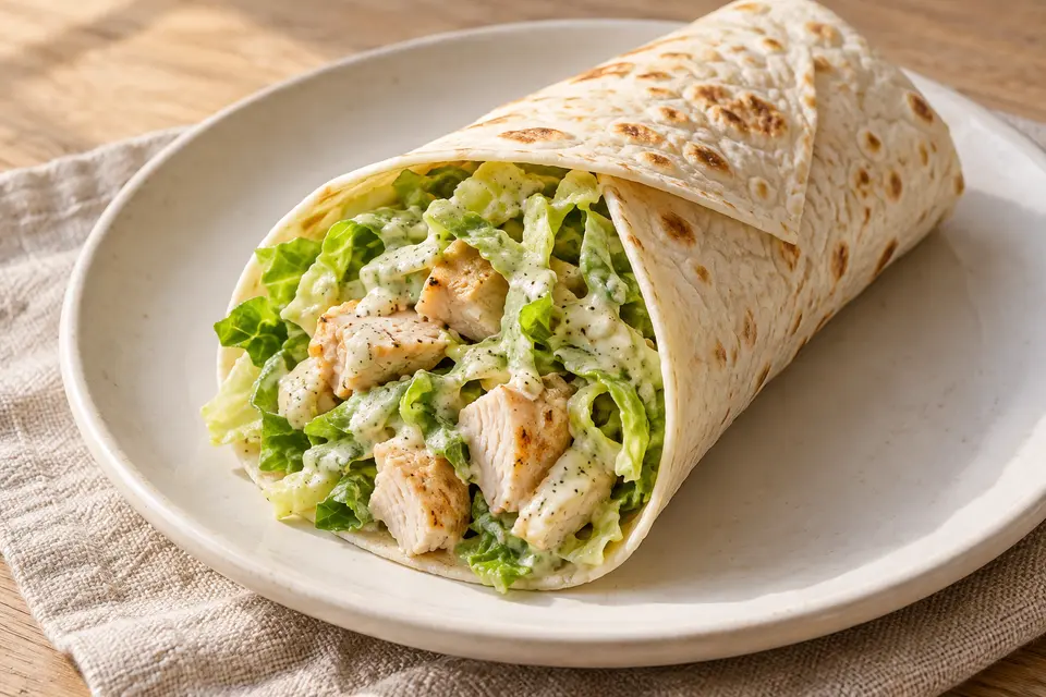 Recipe illustration for Chicken Caesar Wraps