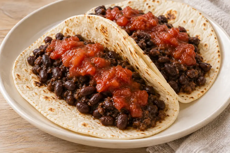 Recipe illustration for Speedy Black Bean Tacos
