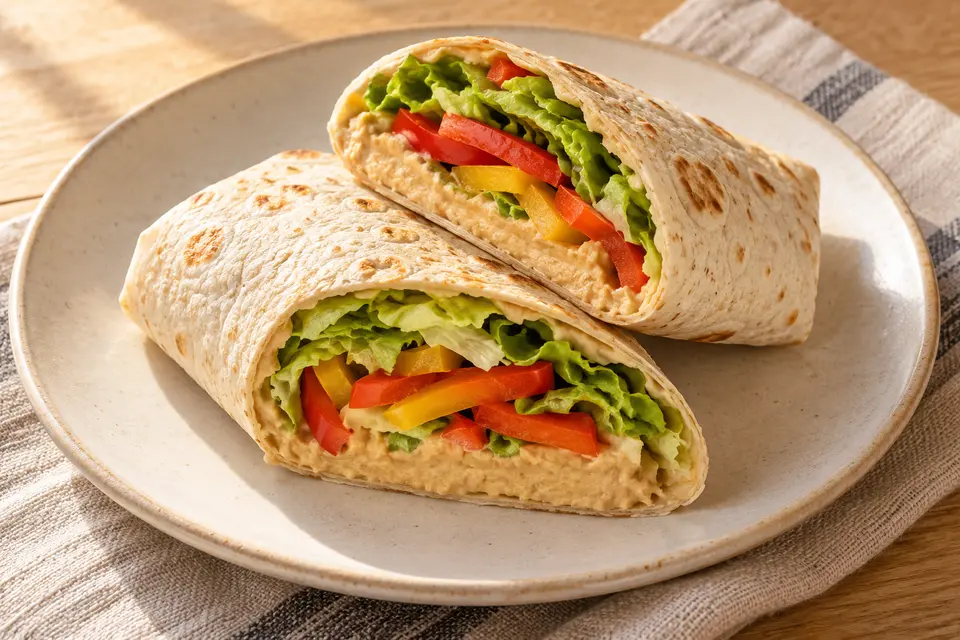 Recipe illustration for Hummus Crunch Wraps