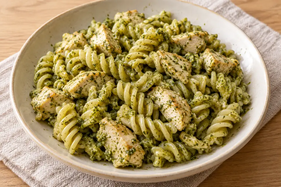 Recipe illustration for Chicken Pesto Pasta Salad