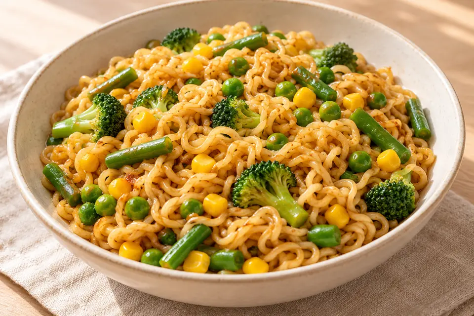 Recipe illustration for Veggie Ramen Stir-Fry
