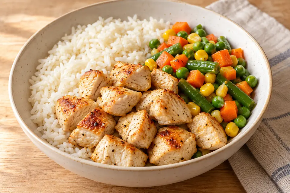 Recipe illustration for Chicken Rice Lunch Bowls