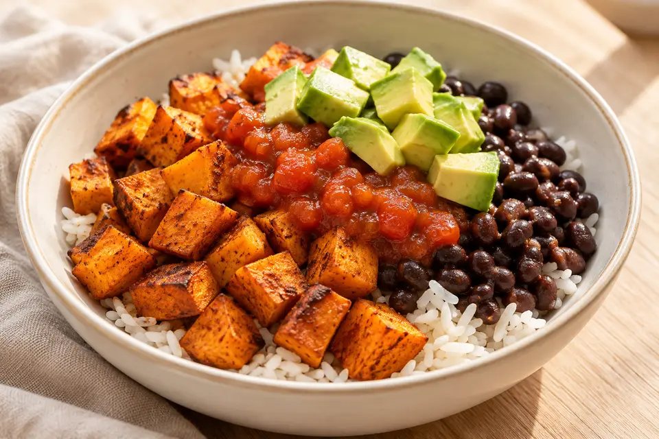 Recipe illustration for Loaded Sweet Potato Taco Bowls