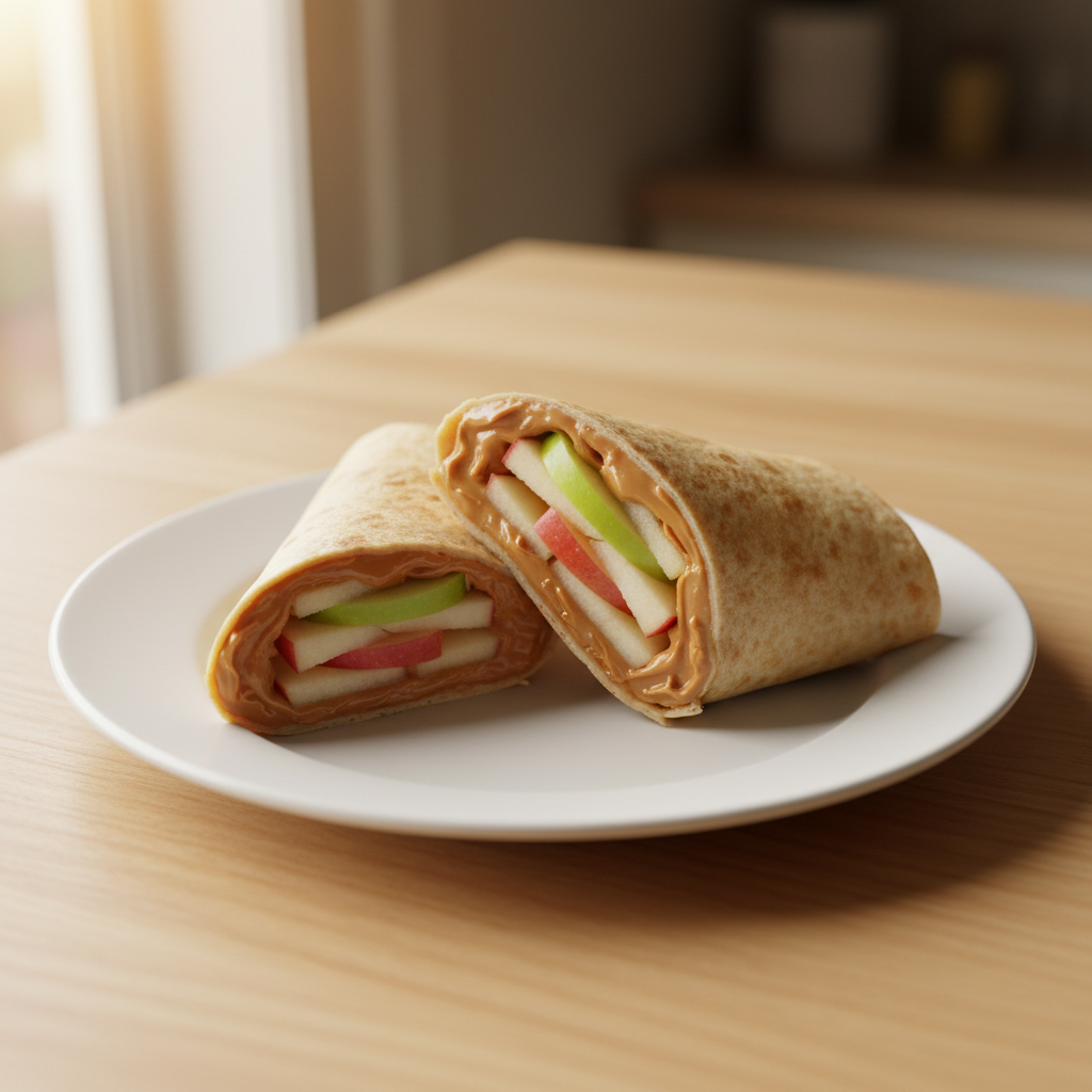 Recipe illustration for Apple Peanut Butter Breakfast Wrap
