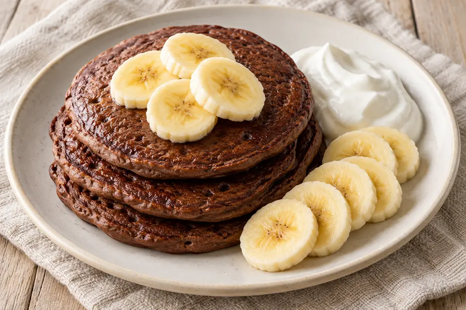 Recipe illustration for Cocoa Banana Breakfast Pancakes