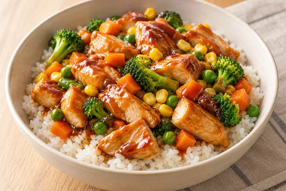 Recipe illustration for Teriyaki Chicken Rice Bowls