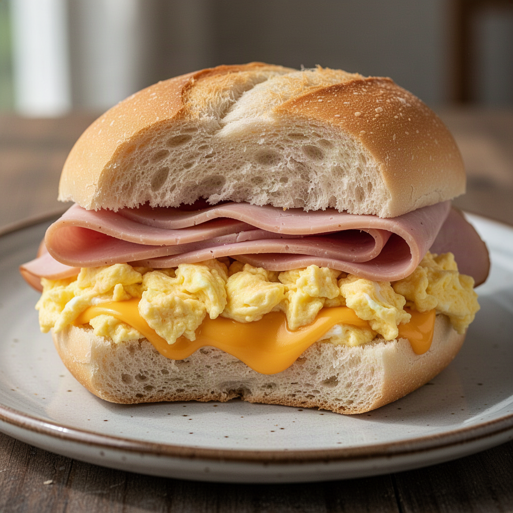 Recipe illustration for Turkey Egg Breakfast Sandwiches