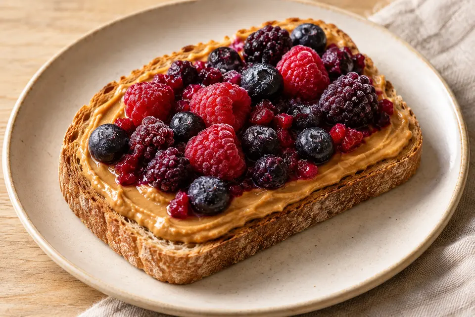 Recipe illustration for Peanut Butter Berry Toast