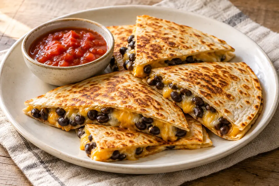 Recipe illustration for Cheesy Bean Quesadillas